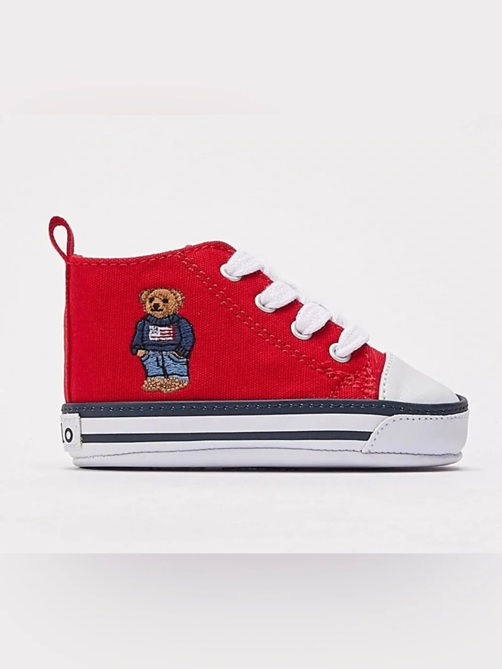 Polo Ralph Lauren Hamptyn HI American Flag Bear Infant Sneakers Size 2 (3mo-6mo)
